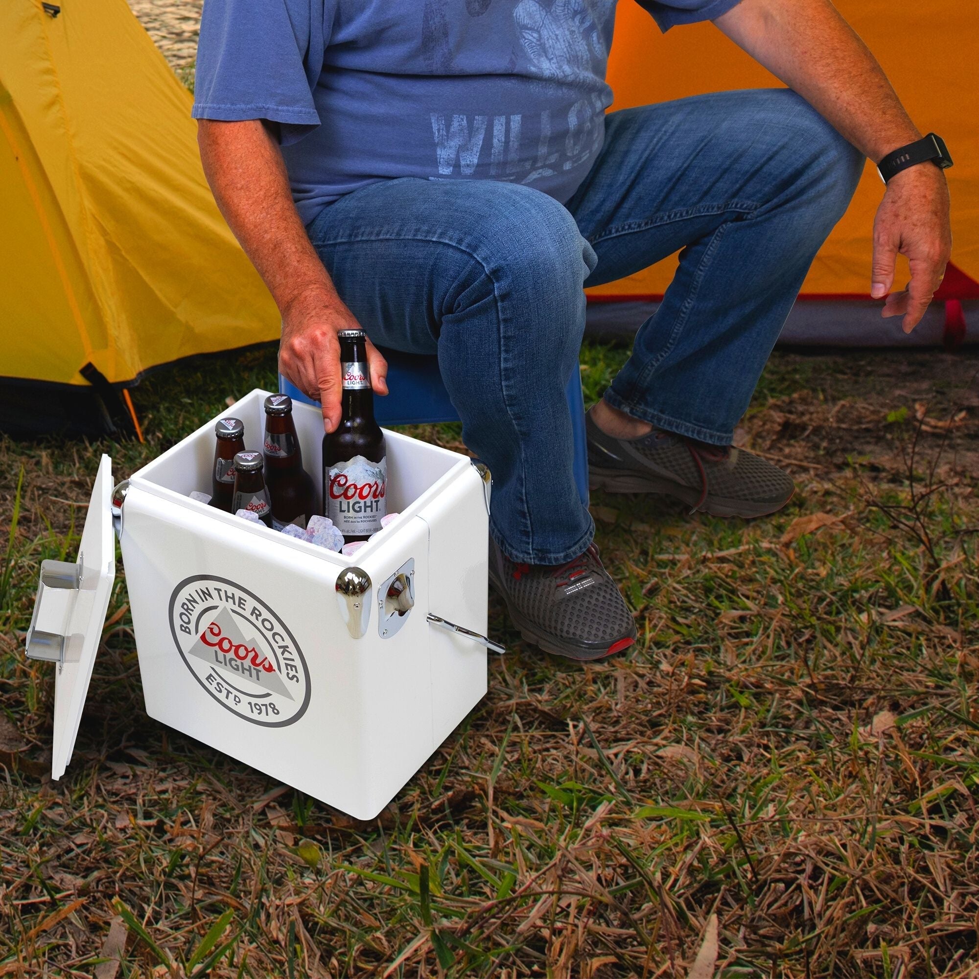 Modelo Retro Ice Chest Cooler with Bottle Opener 13L (14 qt), 18 Can, Fishing