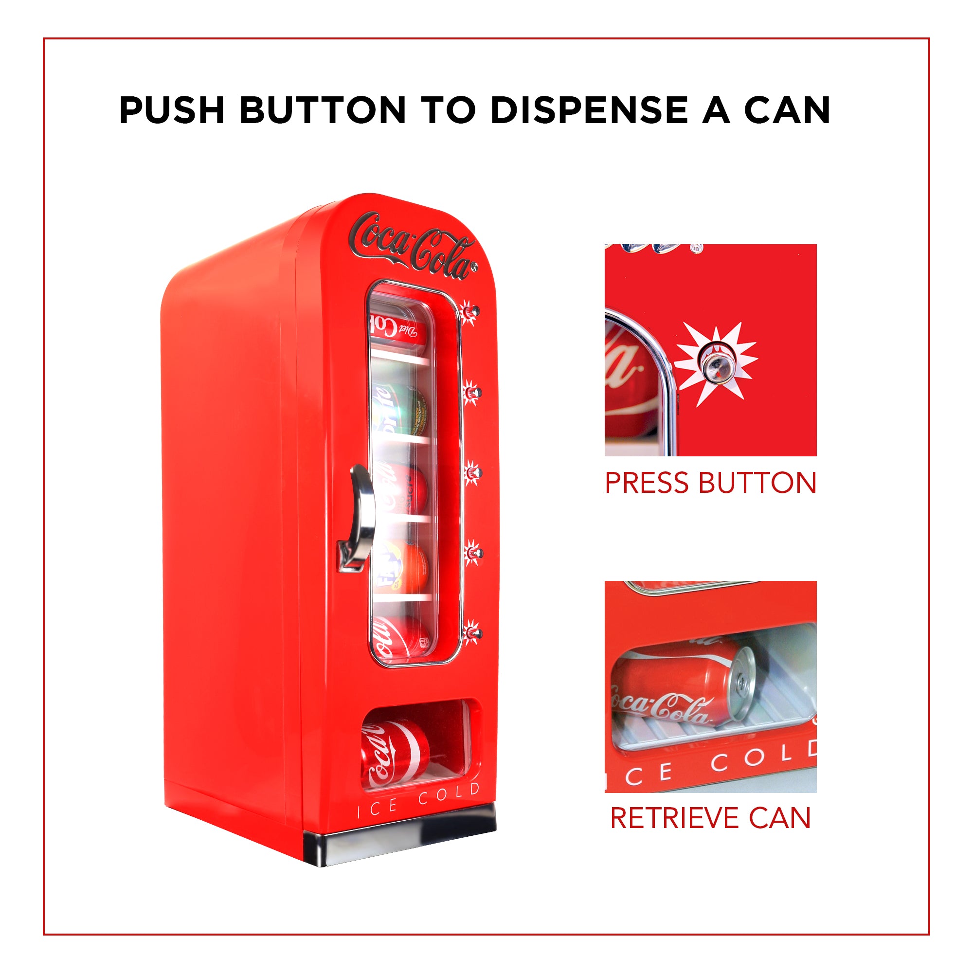 Coca Cola Vending Machine Mini Fridge | 10 Can Cooler