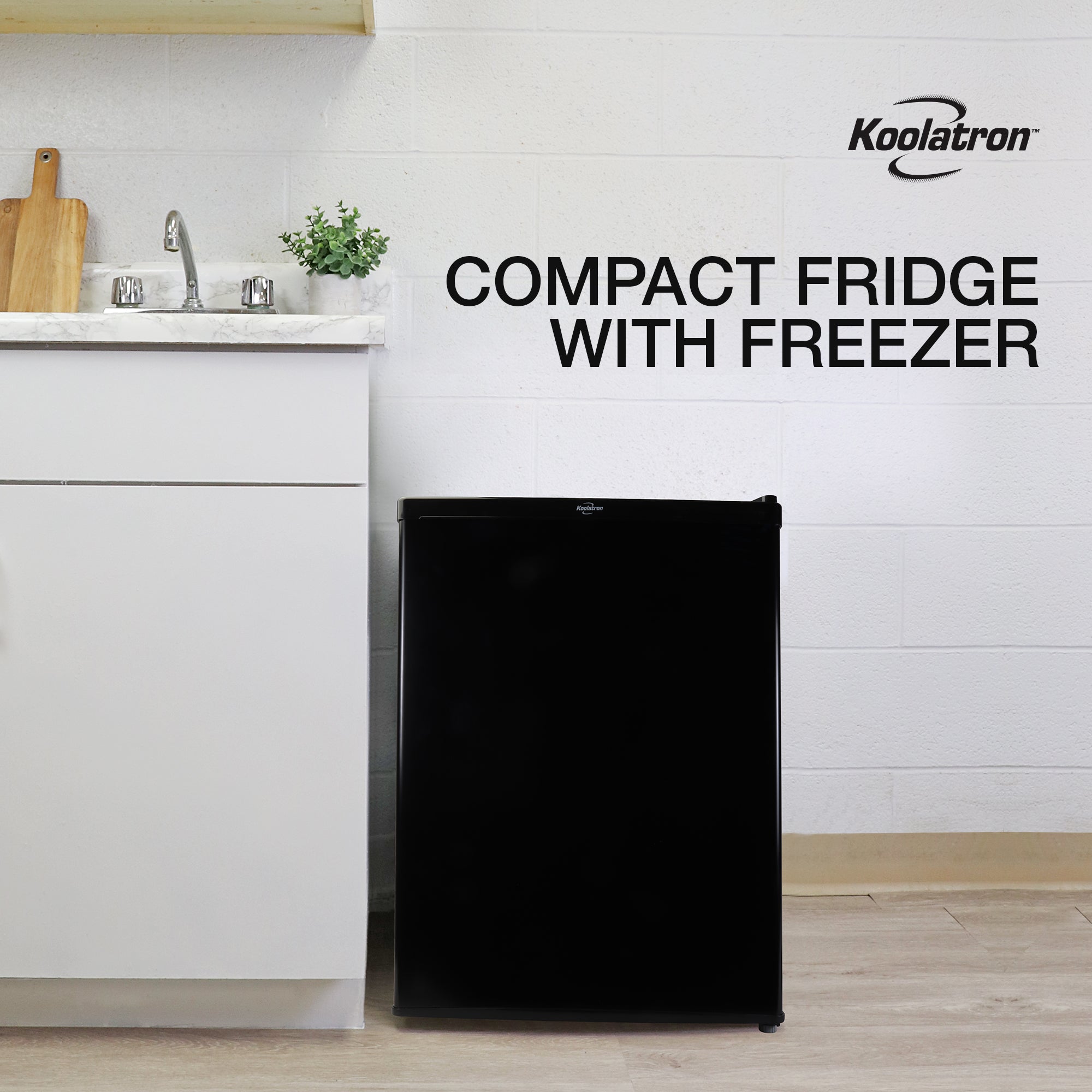 Koolatron Compact Fridge with Freezer, 3.2 Cu ft, Black