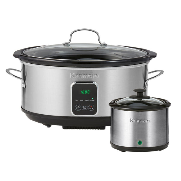 Product shot of Kenmore 7 qt programmable slow cooker on a white background