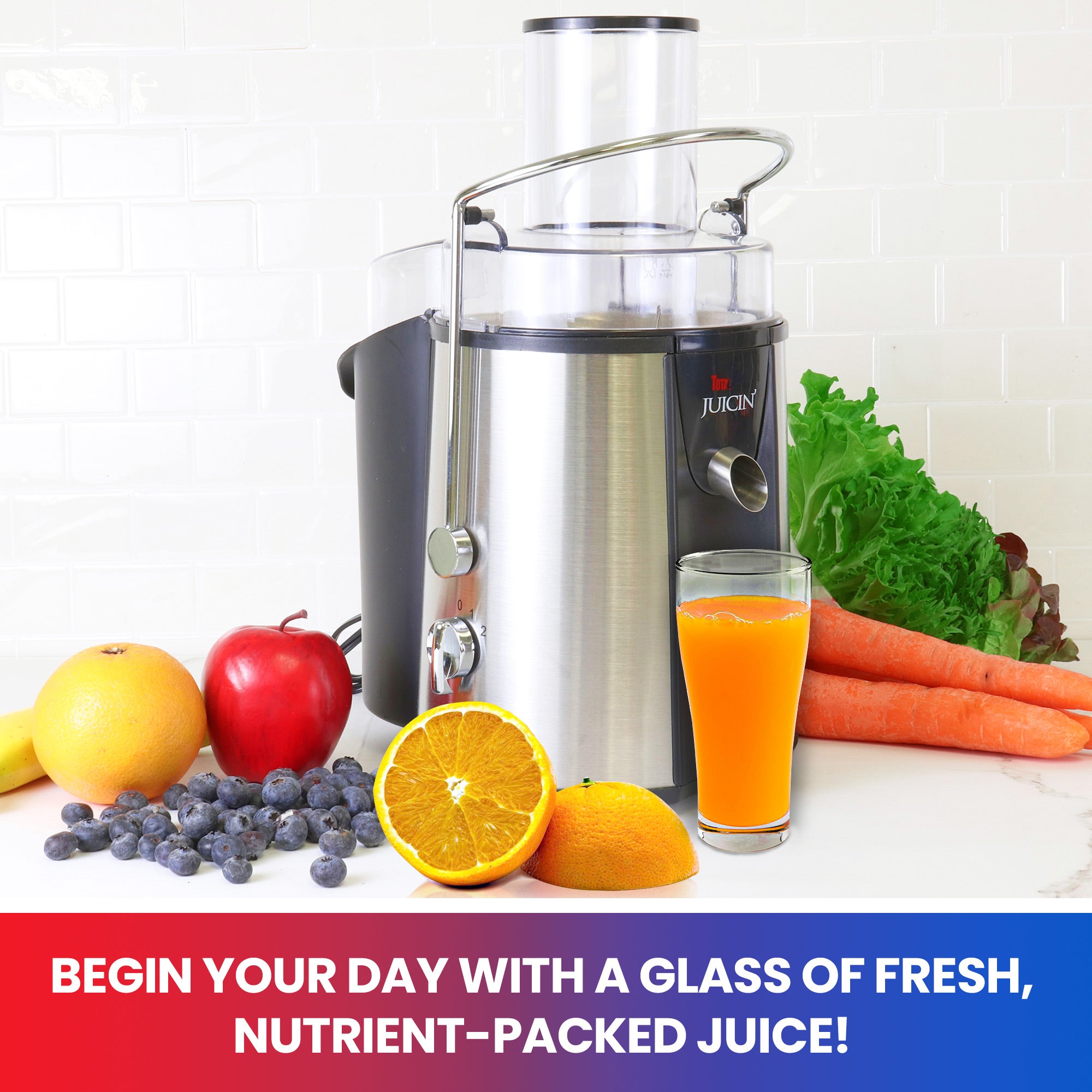 Total Chef Juicin' Juicer Wide Mouth Juice Extractor 700W
