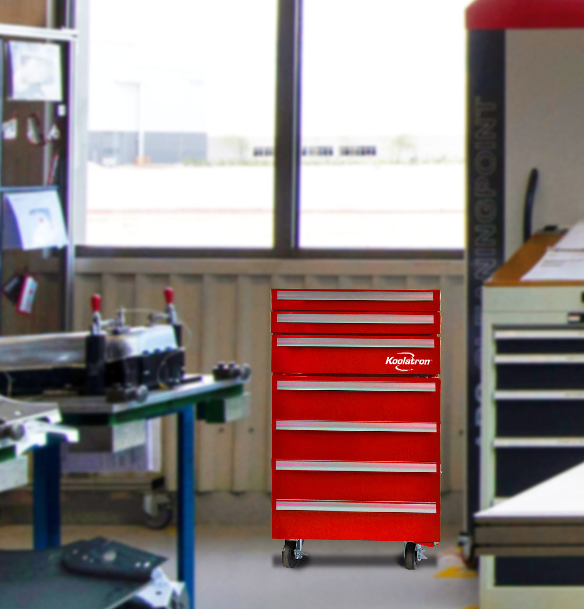 Koolatron Tool Chest Fridge | 1.8 cu ft Red | 3 Tool Drawers