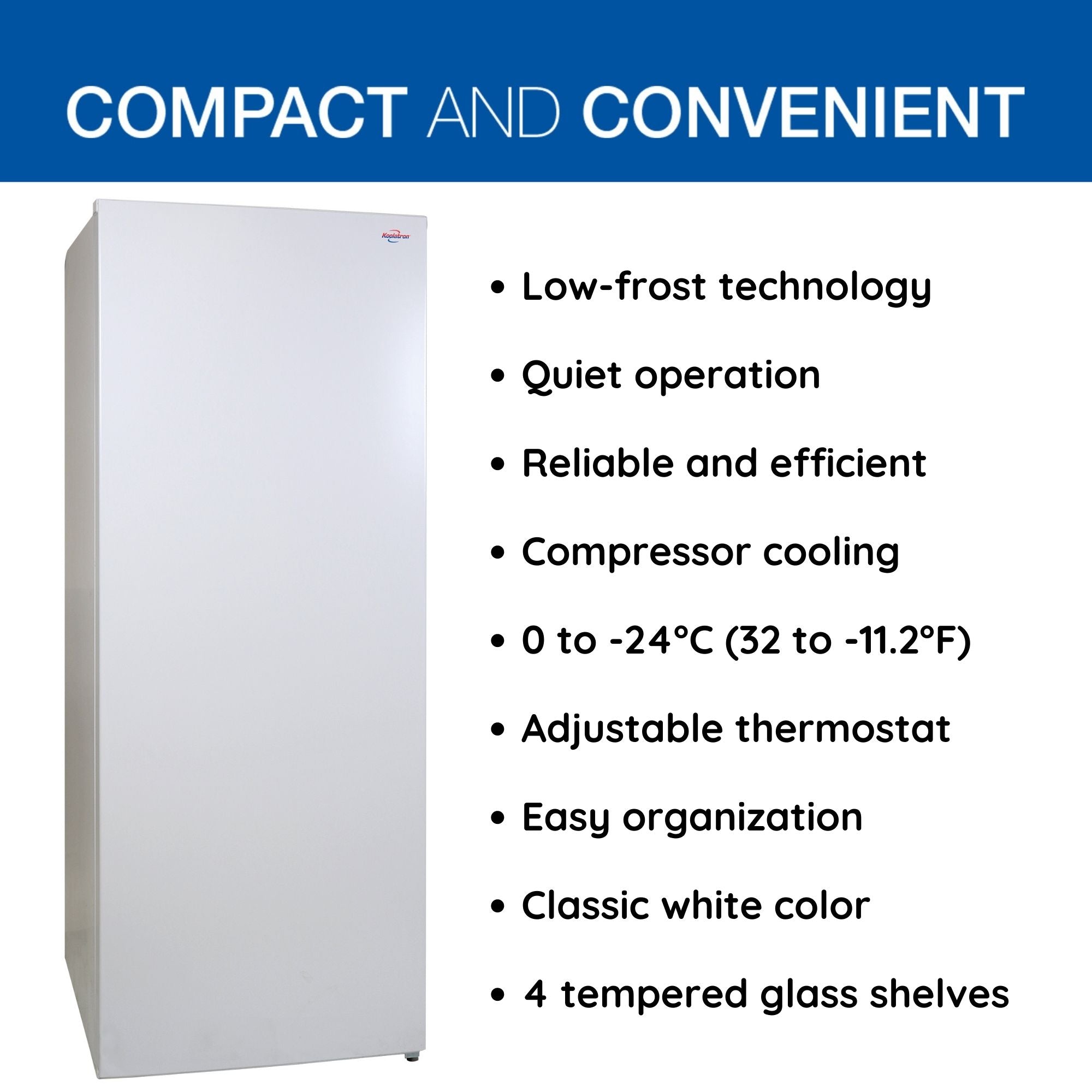 Koolatron Garage-Ready Upright Freezer, White, 7.0 Cu Ft (198L