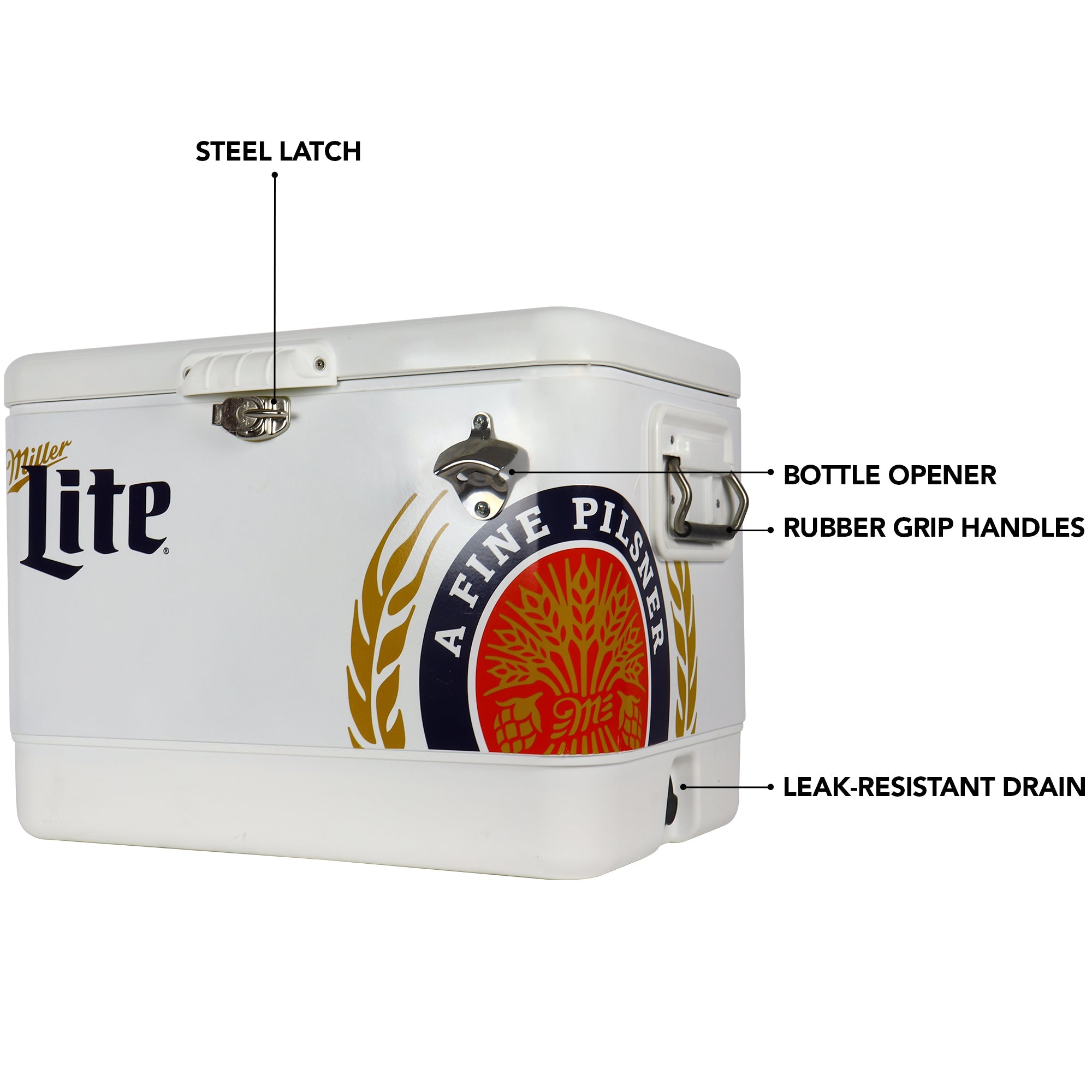 Coors Light Retro Ice Chest Cooler with Bottle Opener 13L (14 qt), 18 Can  Capacity, White and Silver, Vintage Style Ice Bucket for Camping, Beach