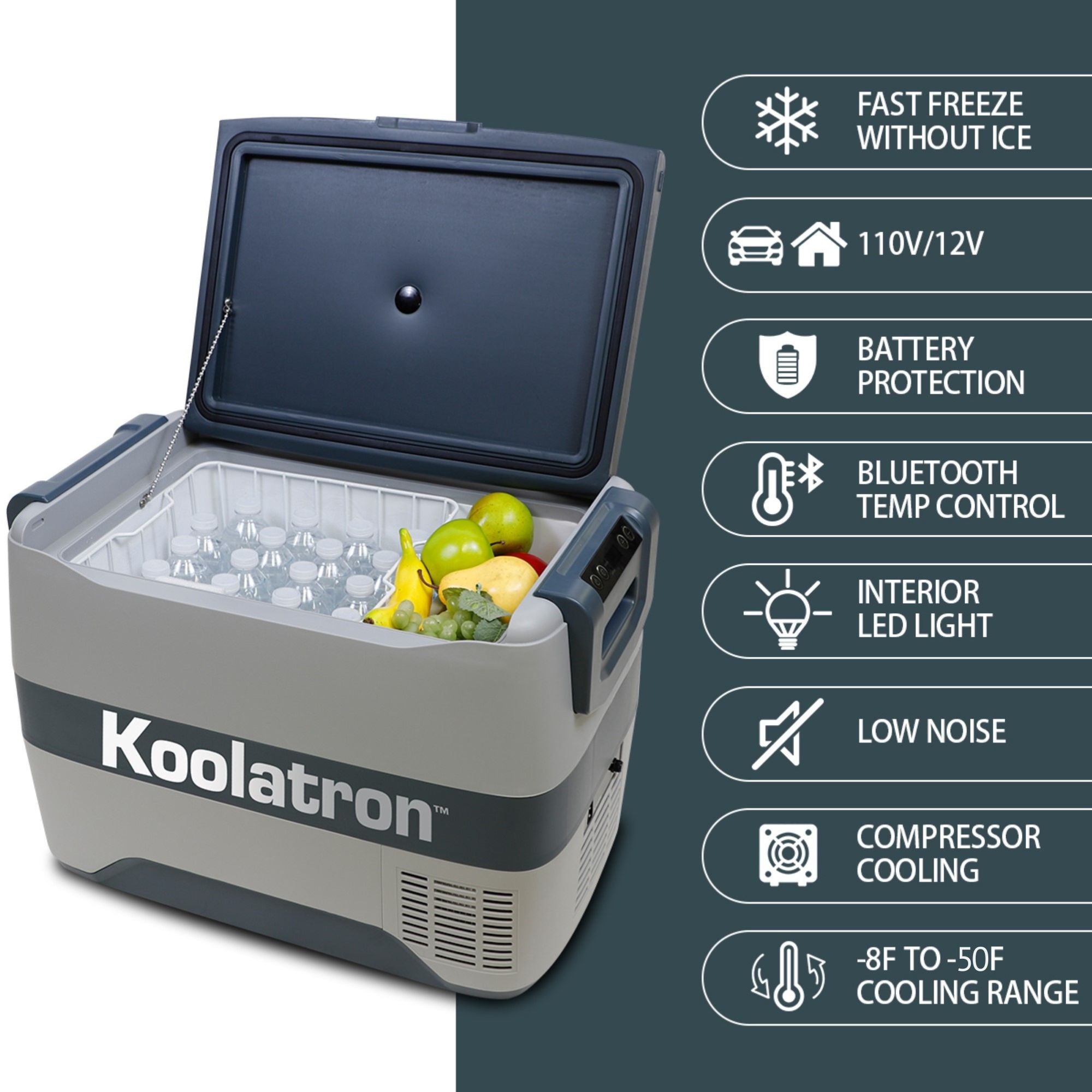 Koolatron Portable Refrigerator Freezer Bluetooth Enabled 40L