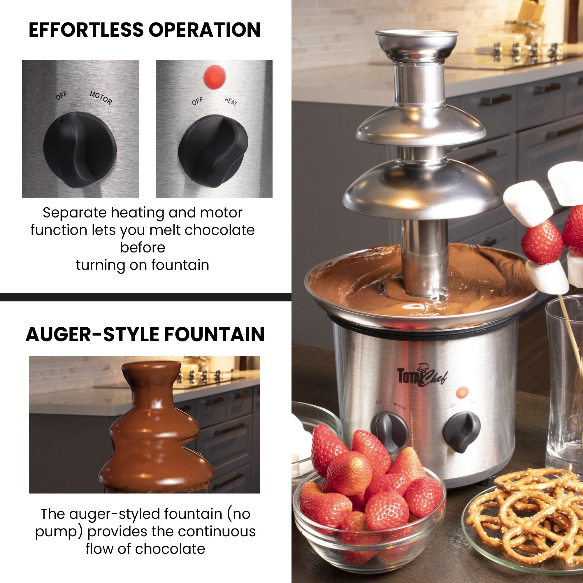 Total Chef Tier Chocolate Fondue Fountain