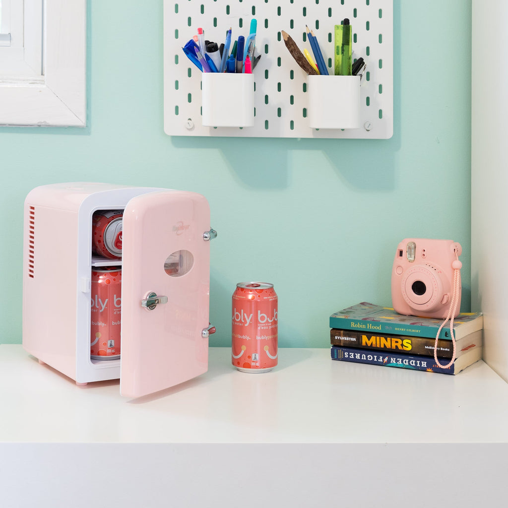 Koolatron 4L Retro Portable Mini Fridge | 6 can | Pink